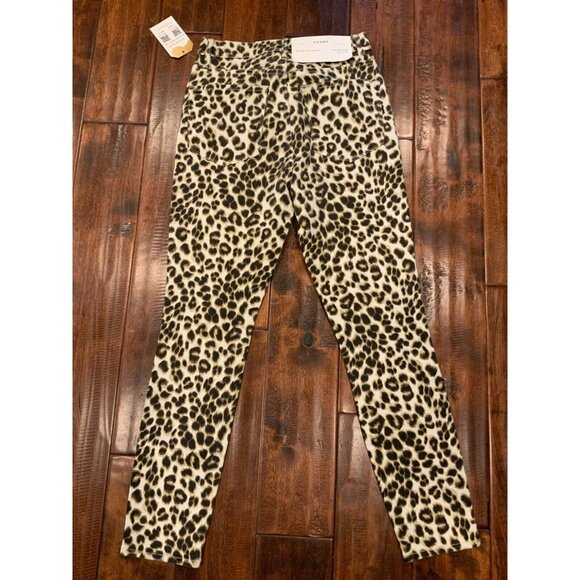 Frame Brown Leopard Print "Ali High Rise Cigarette" Skinny Jeans, Size 26, NWT! - Picture 6 of 8